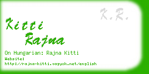 kitti rajna business card